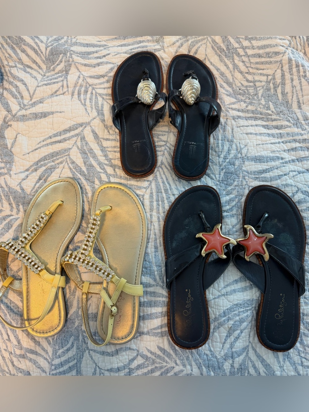 Lot of 3 Lilly Pulitzer Sandals Size 6.5